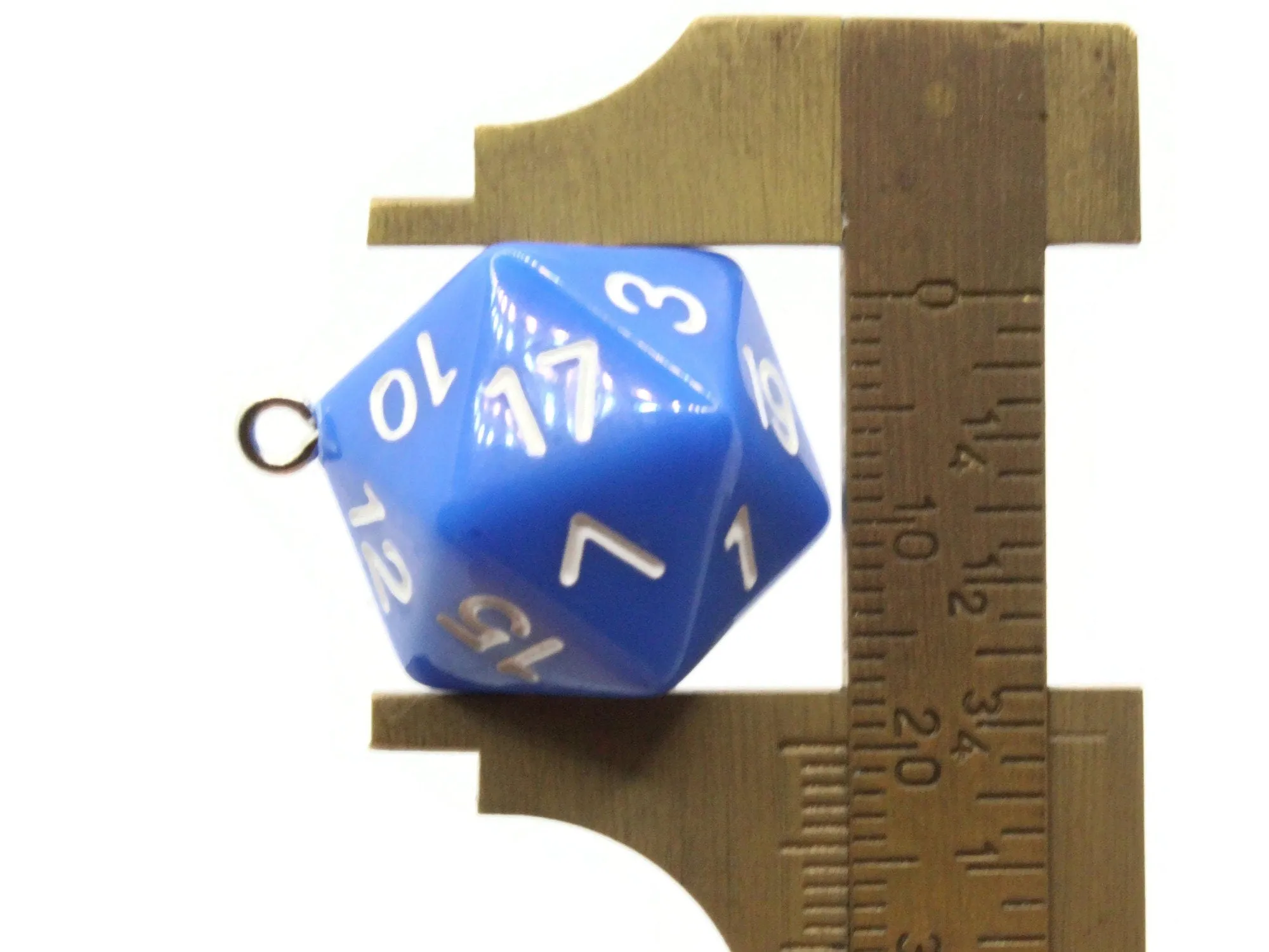 2 20mm Blue Resin D20 20 Sided Dice Charms