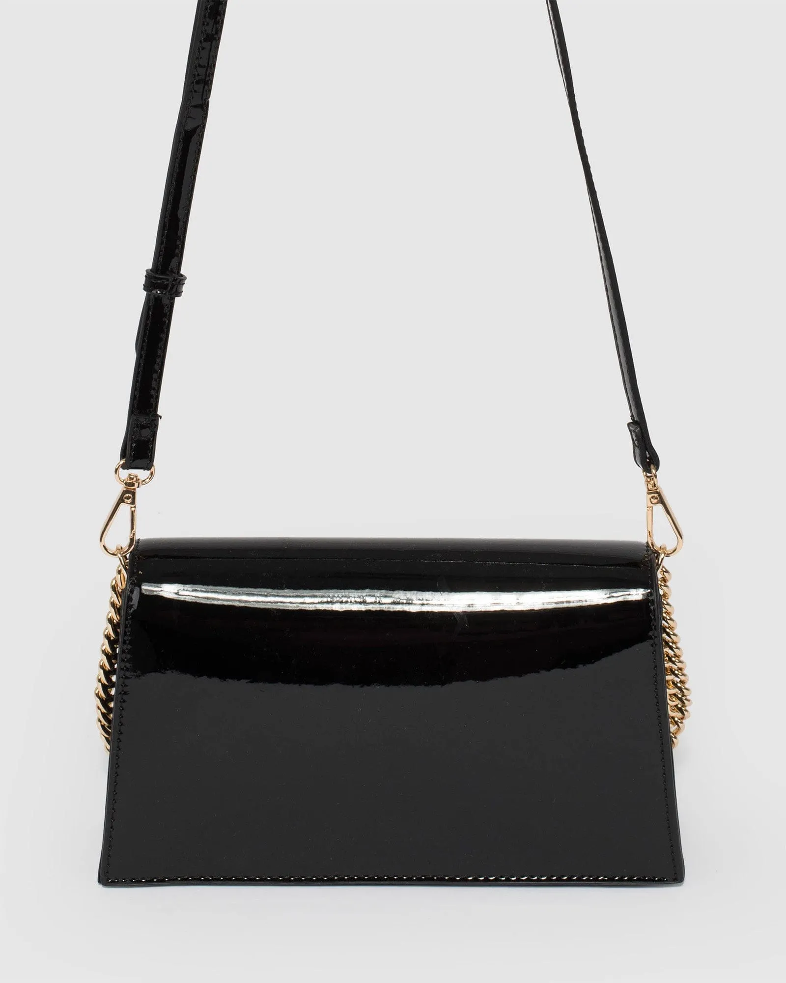 Alana Lock Black Shoulder Bag