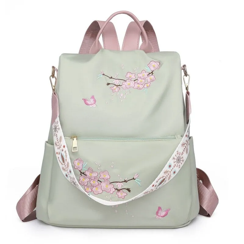 Anti-Theft Embroidery Travel Backpacks