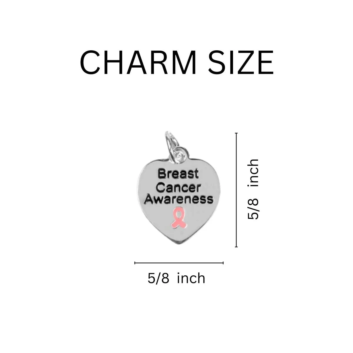 Breast Cancer Awareness Heart Keychains