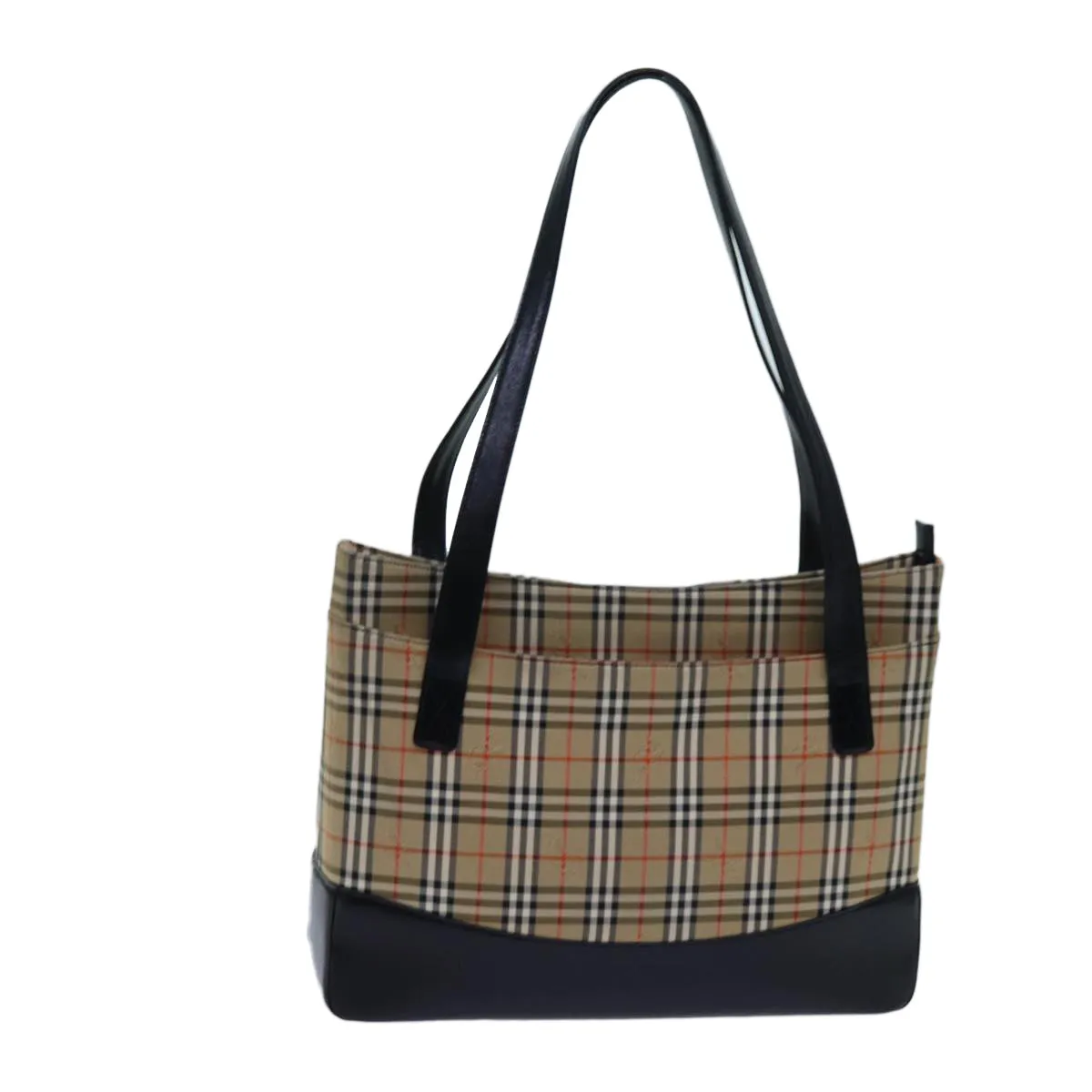 BURBERRY Nova Check Tote Bag Canvas Beige Black  hk1203