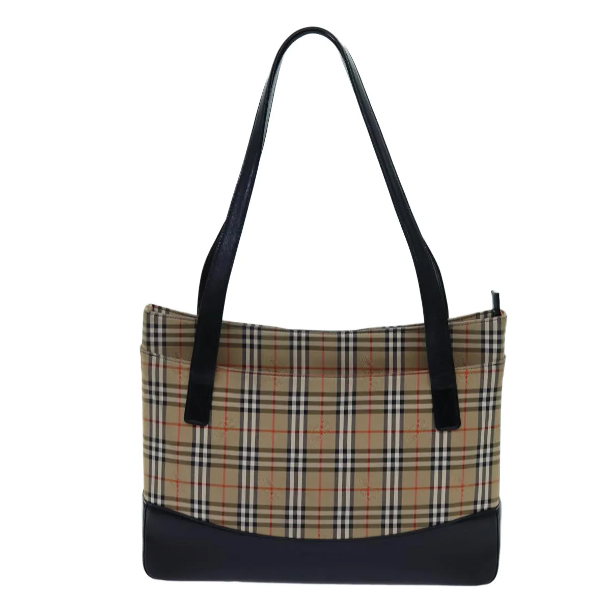 BURBERRY Nova Check Tote Bag Canvas Beige Black  hk1203