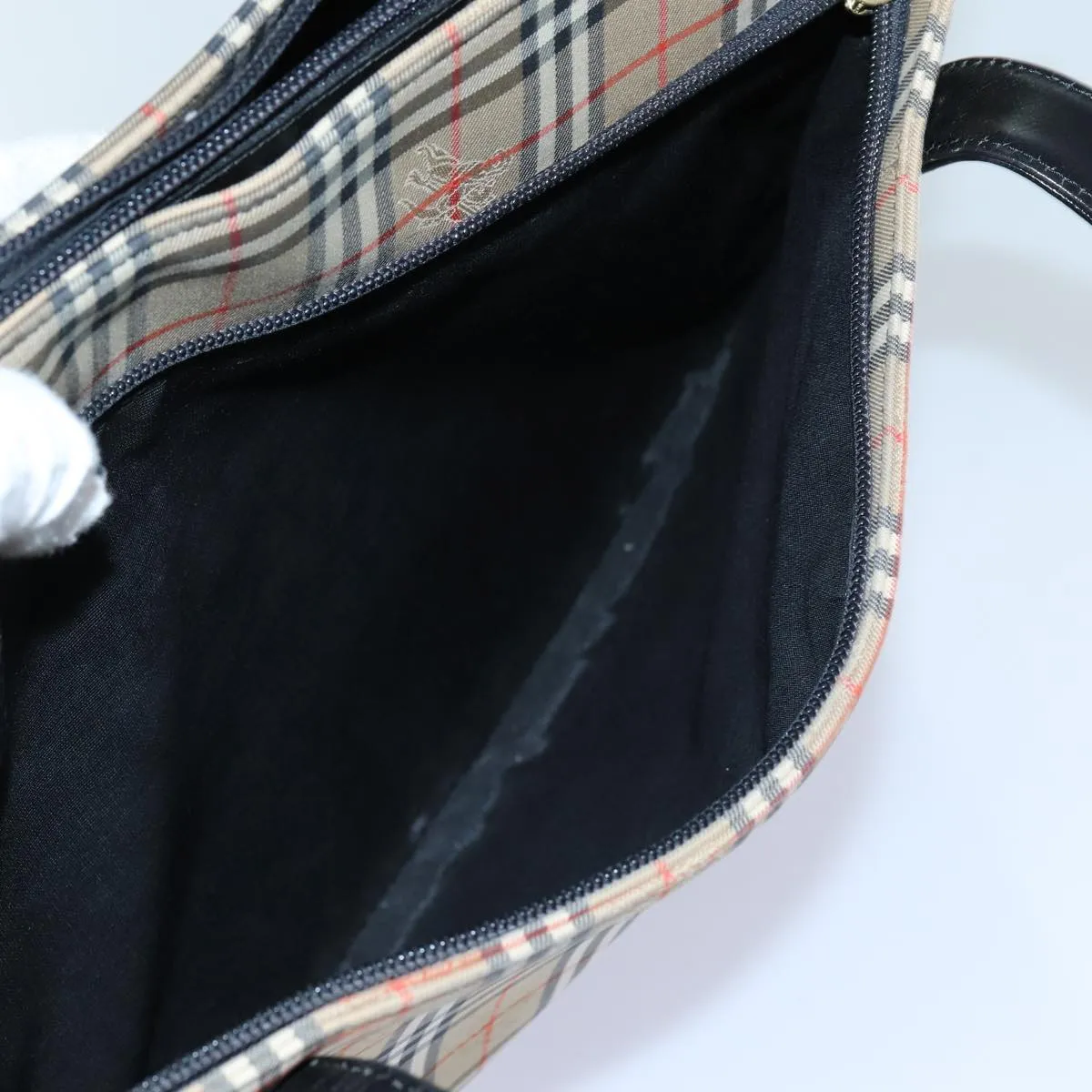 BURBERRY Nova Check Tote Bag Canvas Beige Black  hk1203