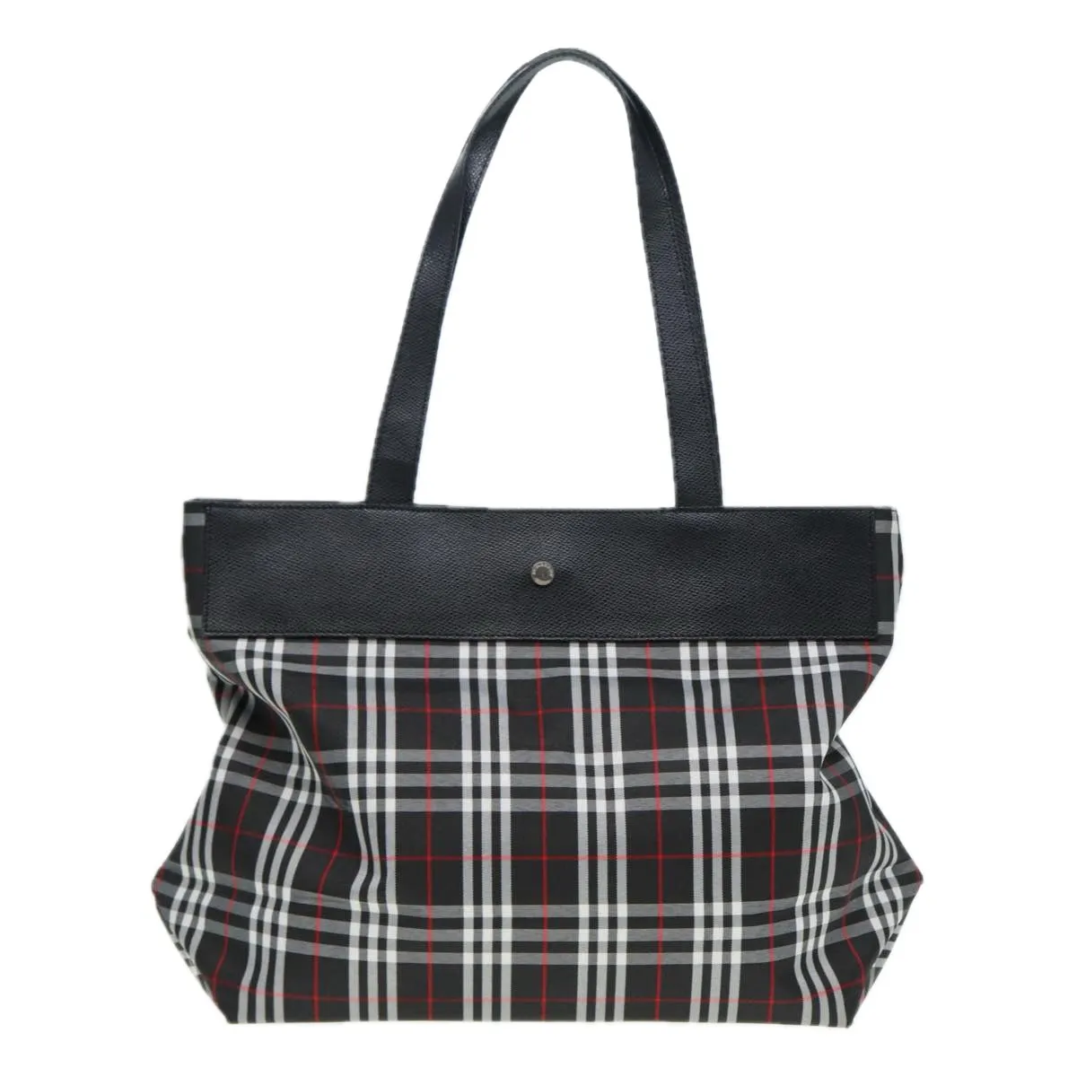BURBERRY Nova Check Tote Bag Nylon Black Silver  ti1963