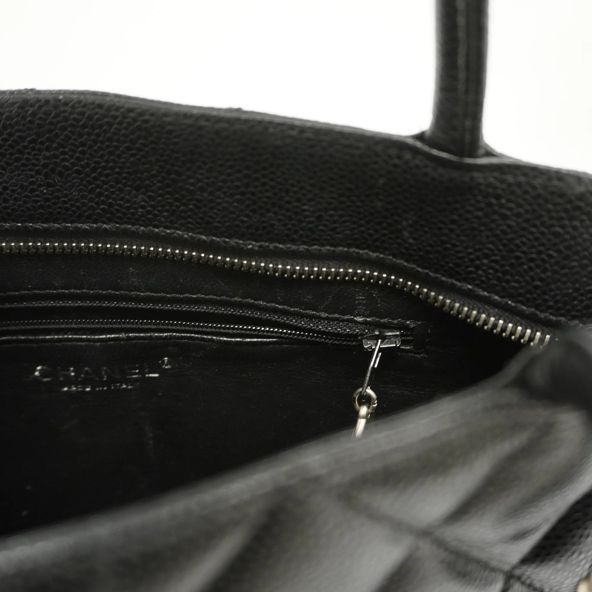 CHANEL  Reprint Tote Women's Caviar Leather Tote Bag Black