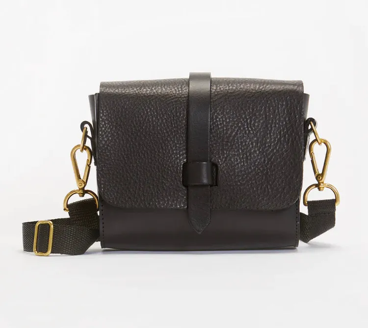 Dinky Upcycled Leather Handbag Black by LPOL