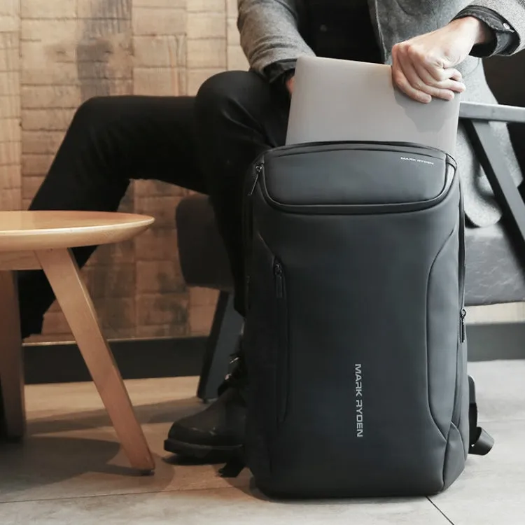 Fashion Men Backpack Multifunctional Waterproof Laptop Bag Travel Bag with USB Charging Port(Black)