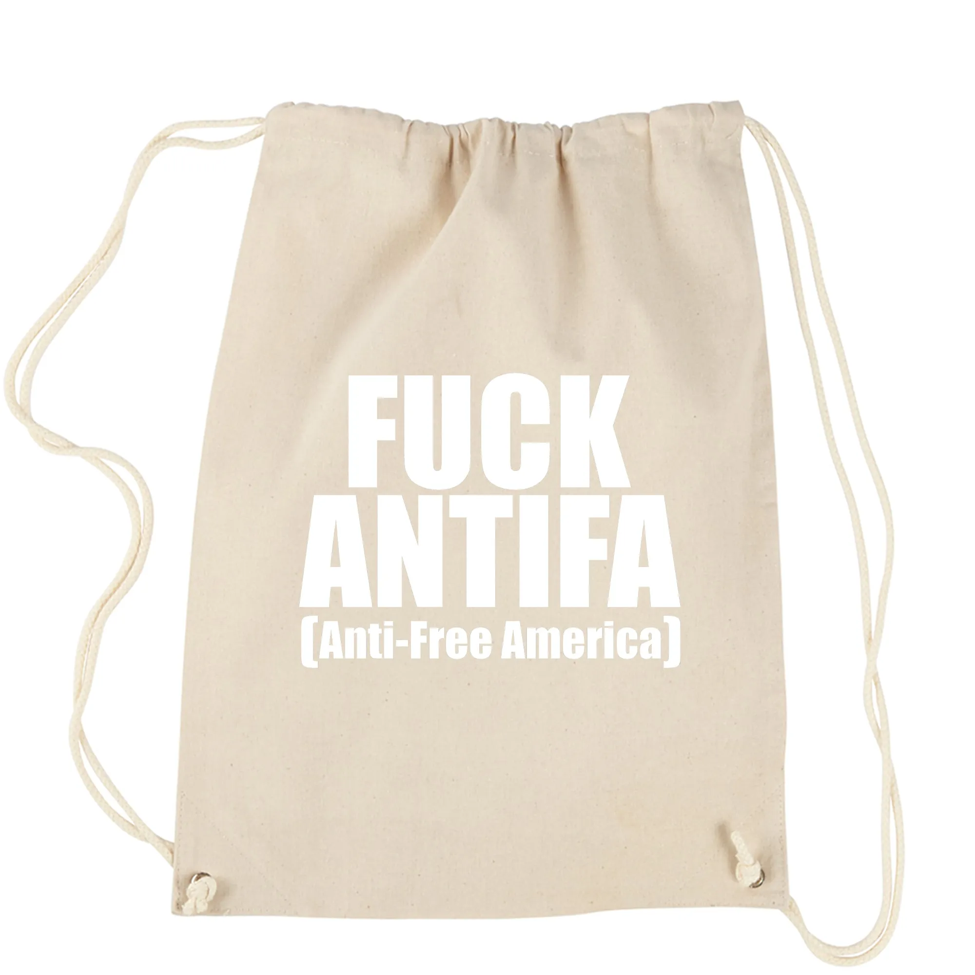 Fuck Antifa Patriotic Pro America Drawstring Backpack