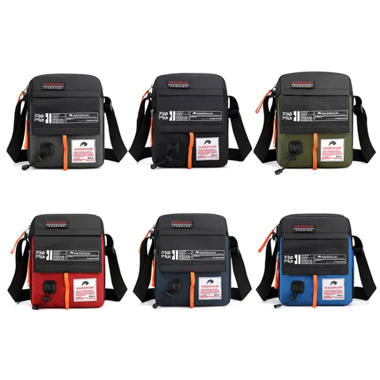 HAOSHUAI 206 Men Crossbody Bag Sports Casual Shoulder Bag(Brick Red)