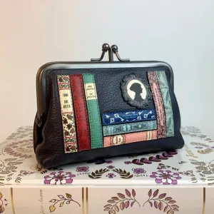 Jane Austen Books Design Ball Clasp Purse in Navy
