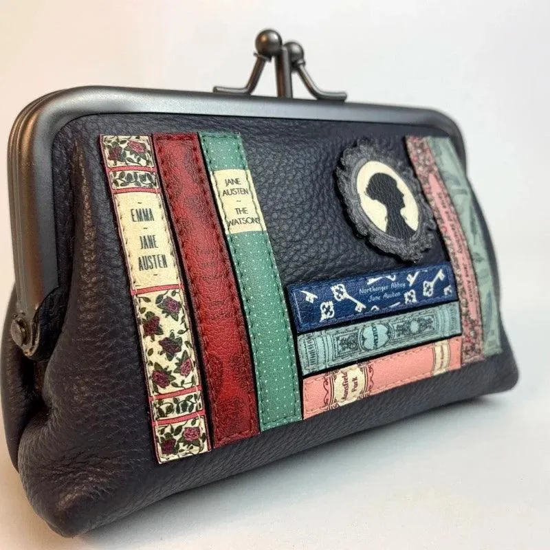 Jane Austen Books Design Ball Clasp Purse in Navy