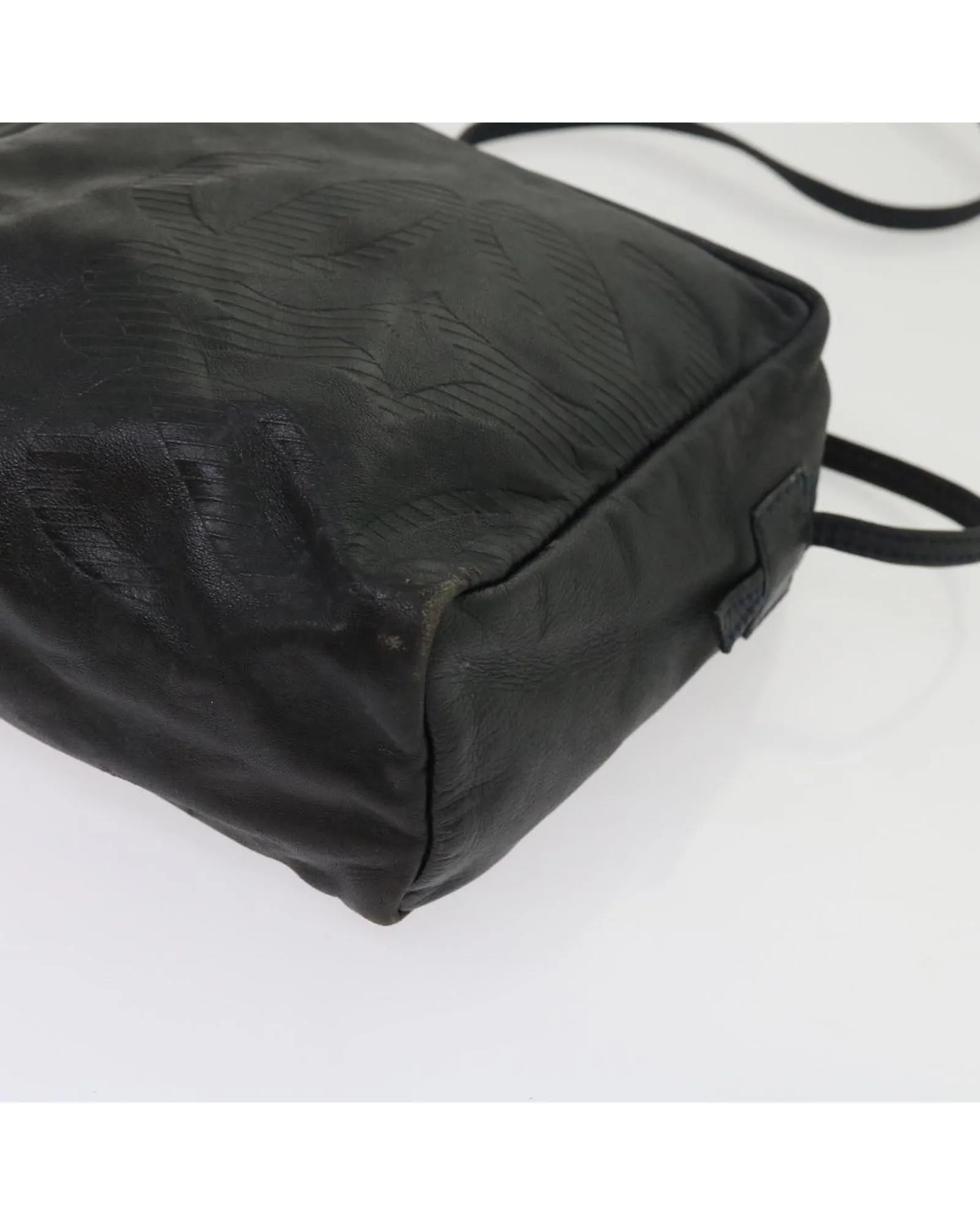 Leather Navy Shoulder Bag with 55cm Drop