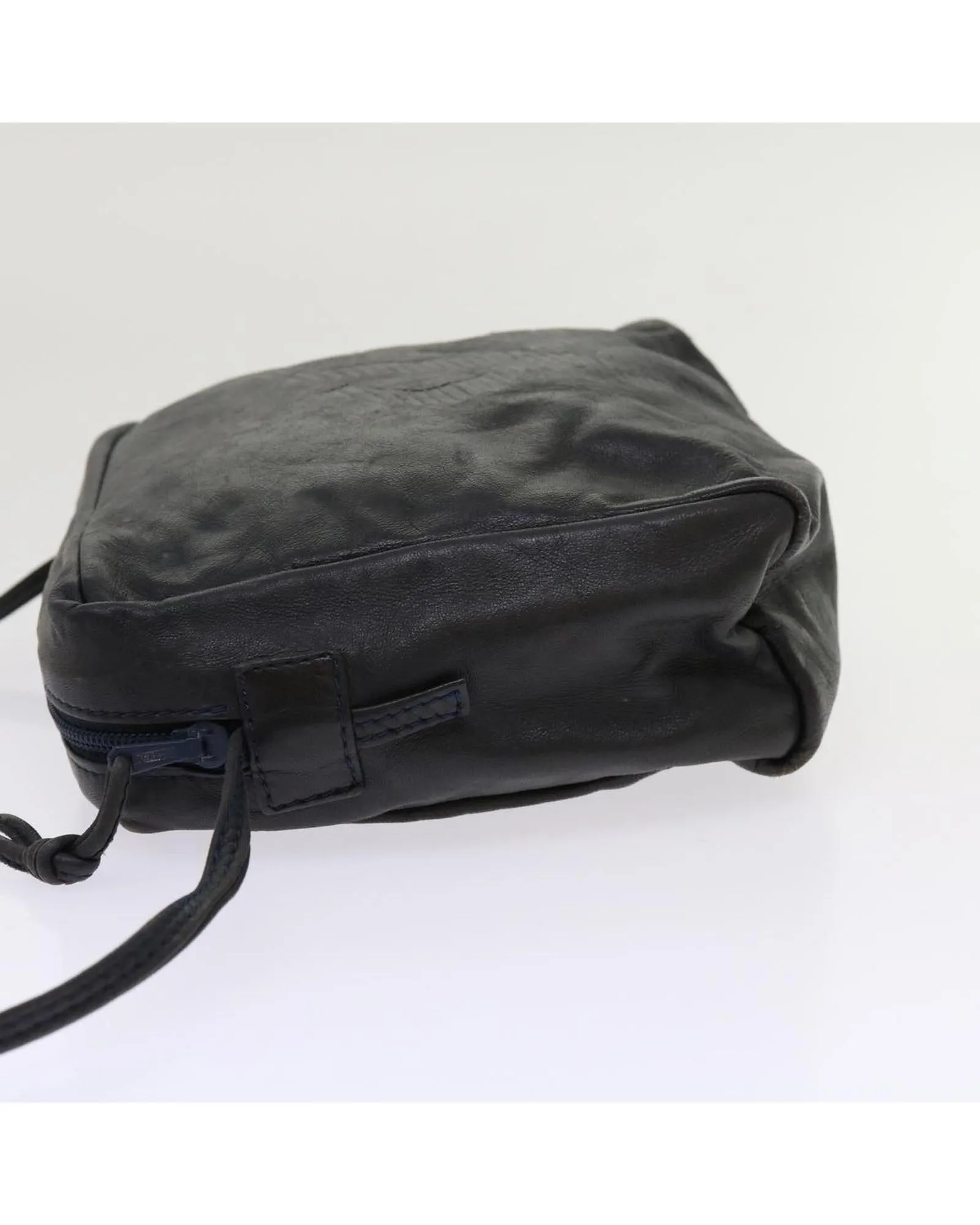 Leather Navy Shoulder Bag with 55cm Drop