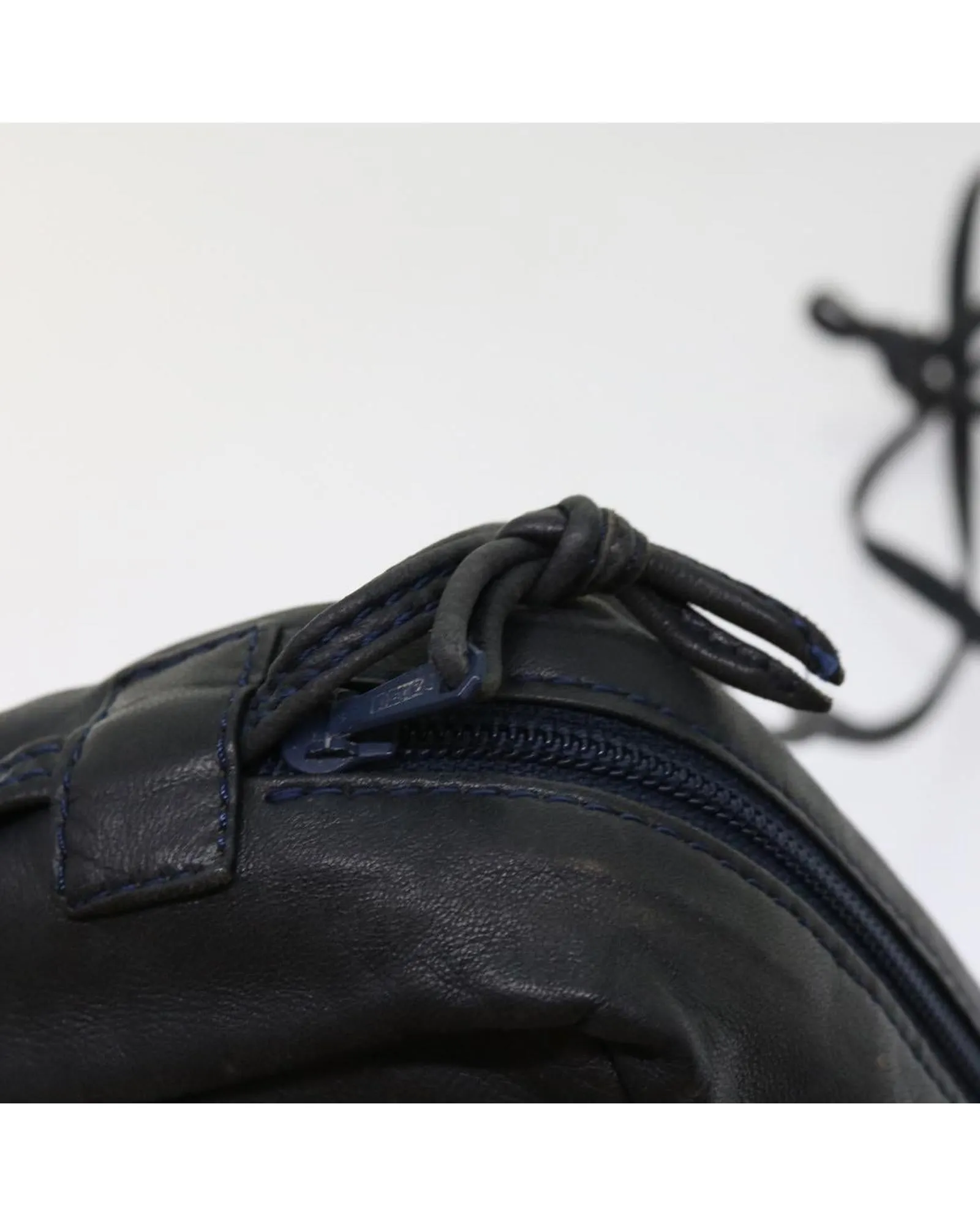 Leather Navy Shoulder Bag with 55cm Drop