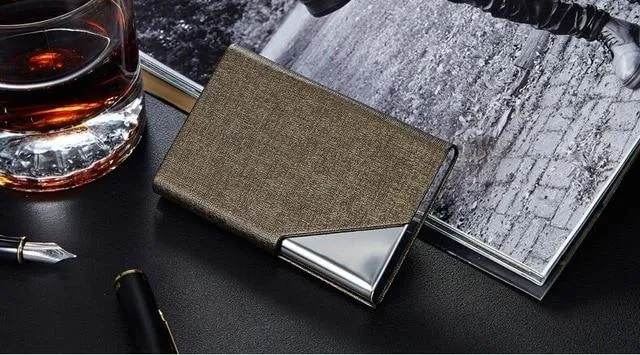 Leather/Metal Credit Card Holder - 10 Colors
