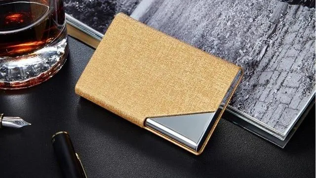 Leather/Metal Credit Card Holder - 10 Colors