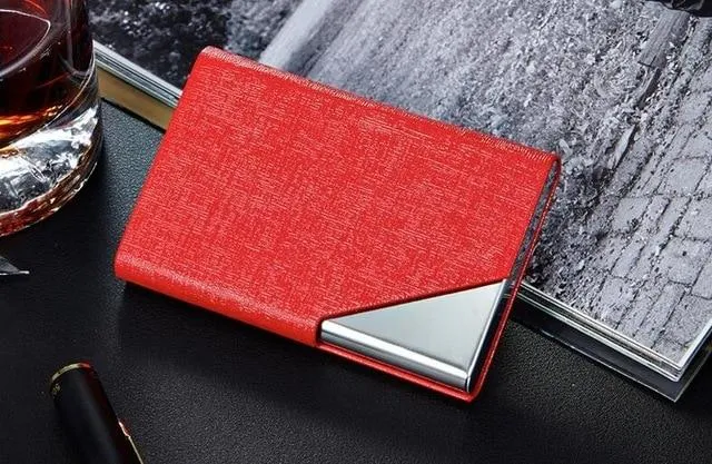 Leather/Metal Credit Card Holder - 10 Colors