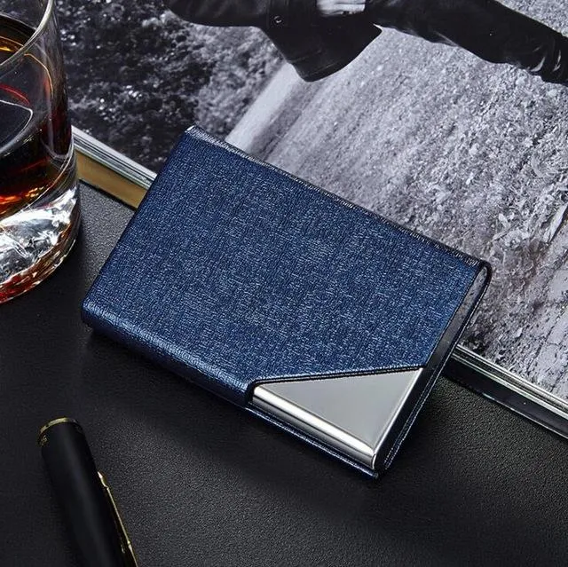 Leather/Metal Credit Card Holder - 10 Colors