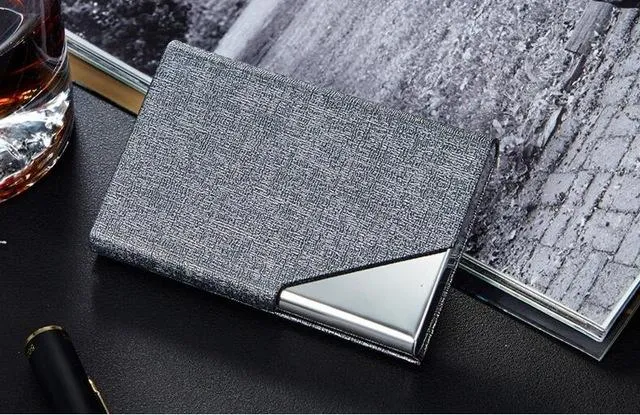 Leather/Metal Credit Card Holder - 10 Colors