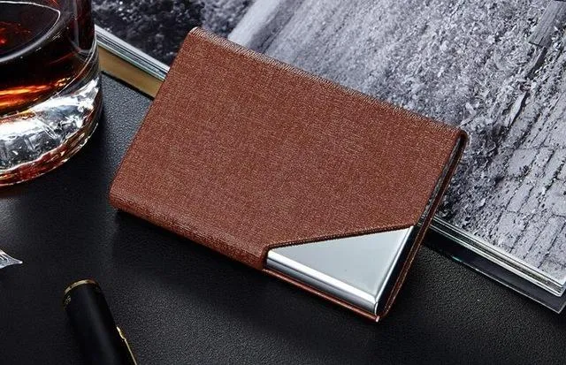 Leather/Metal Credit Card Holder - 10 Colors