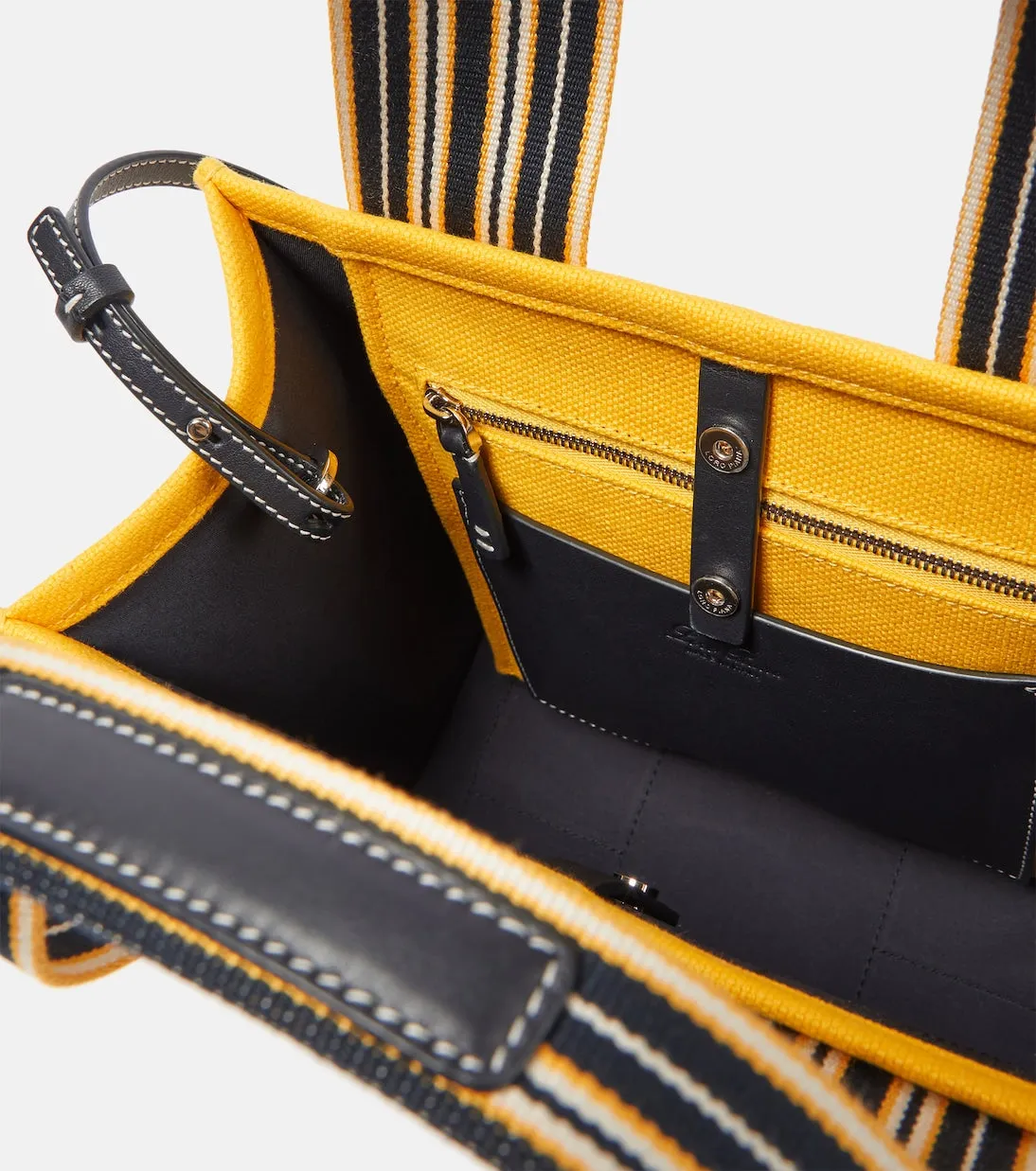 Loro Piana Mini Suitcase Striped Canvas Tote Bag, Multicolor
