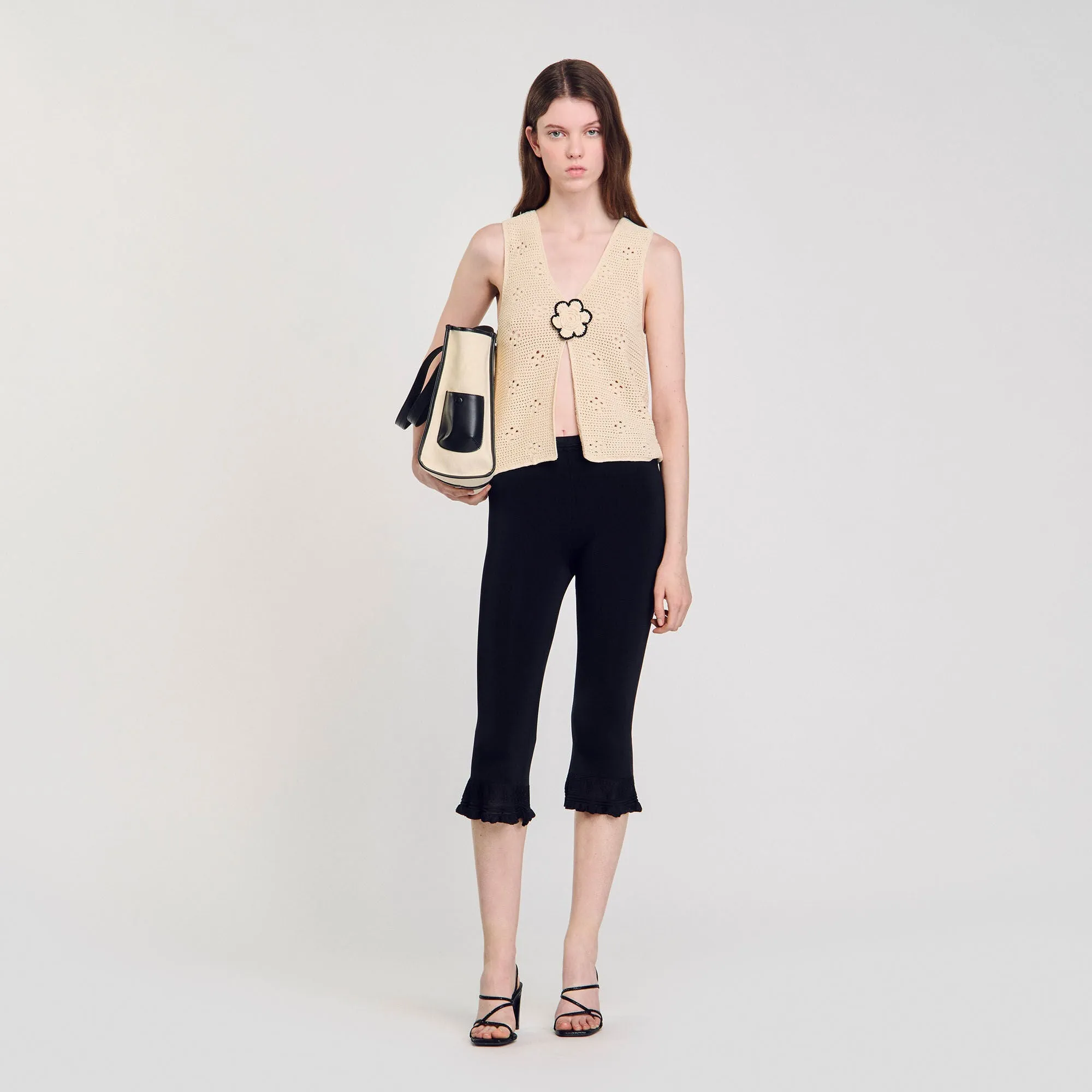 Medium 150 Canvas Shopping Bag Ecru / Black