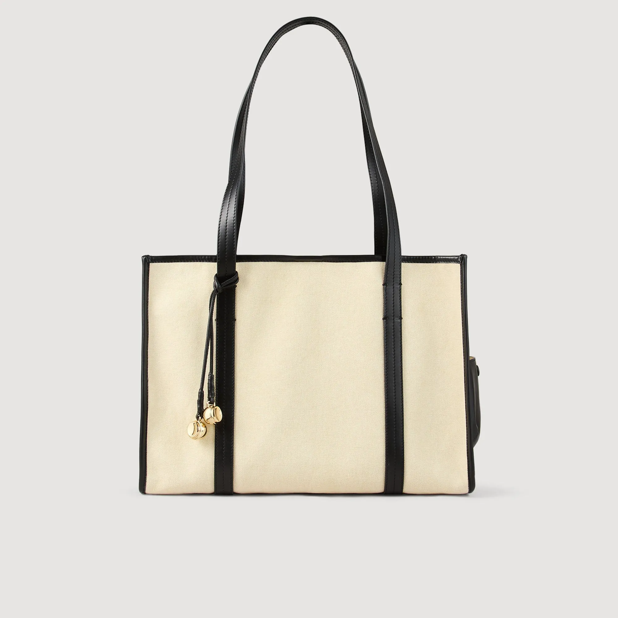 Medium 150 Canvas Shopping Bag Ecru / Black