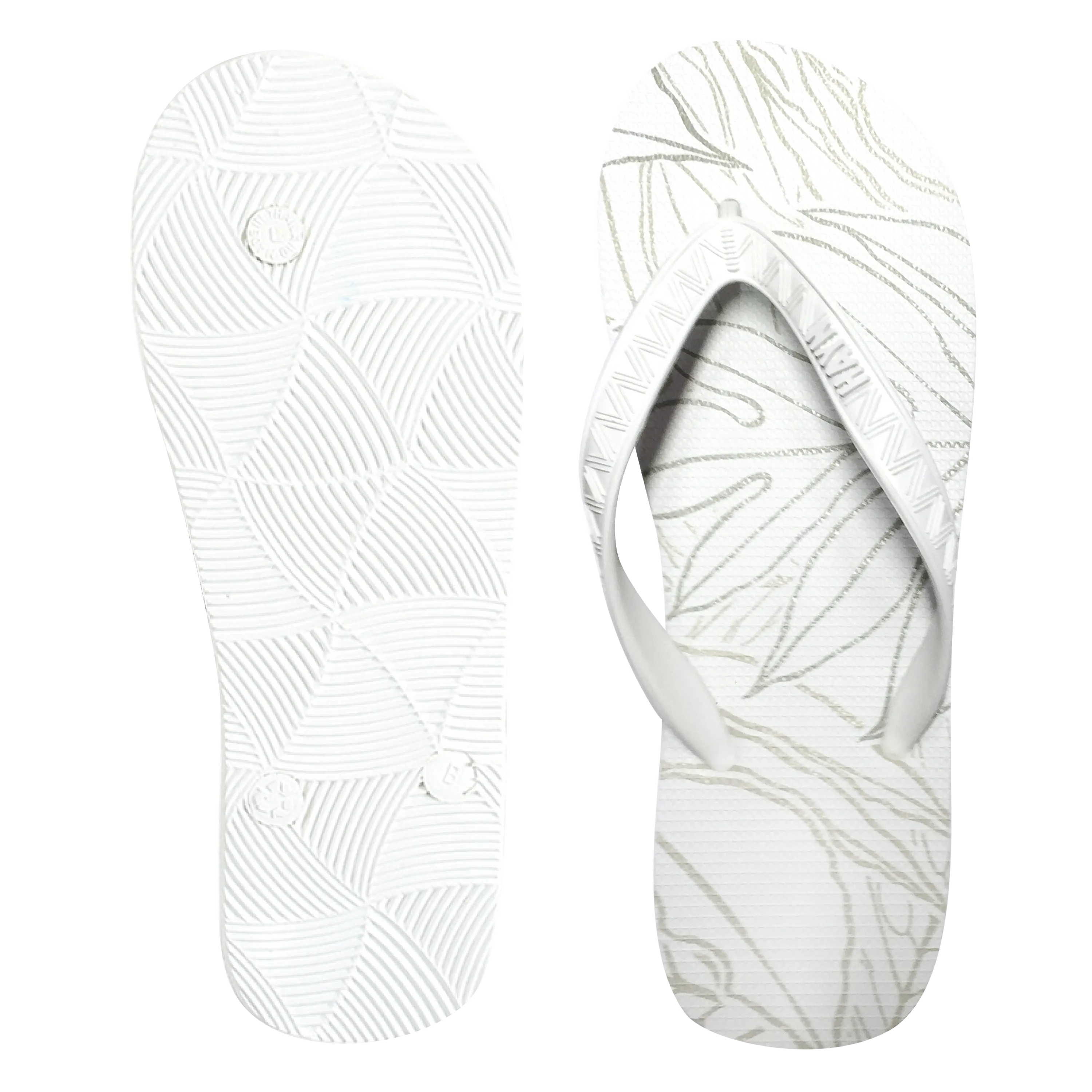 Men's Sig Zane Slippers (Uluwehi Keaukaha) White
