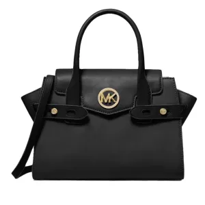 Michael Kors Carmen Leather Medium Fla Tote Bag, Black