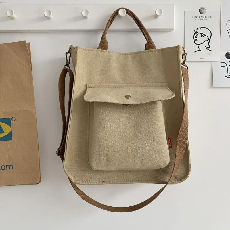 Multi-pockets High-capacity Corduroy Shopping Handbags