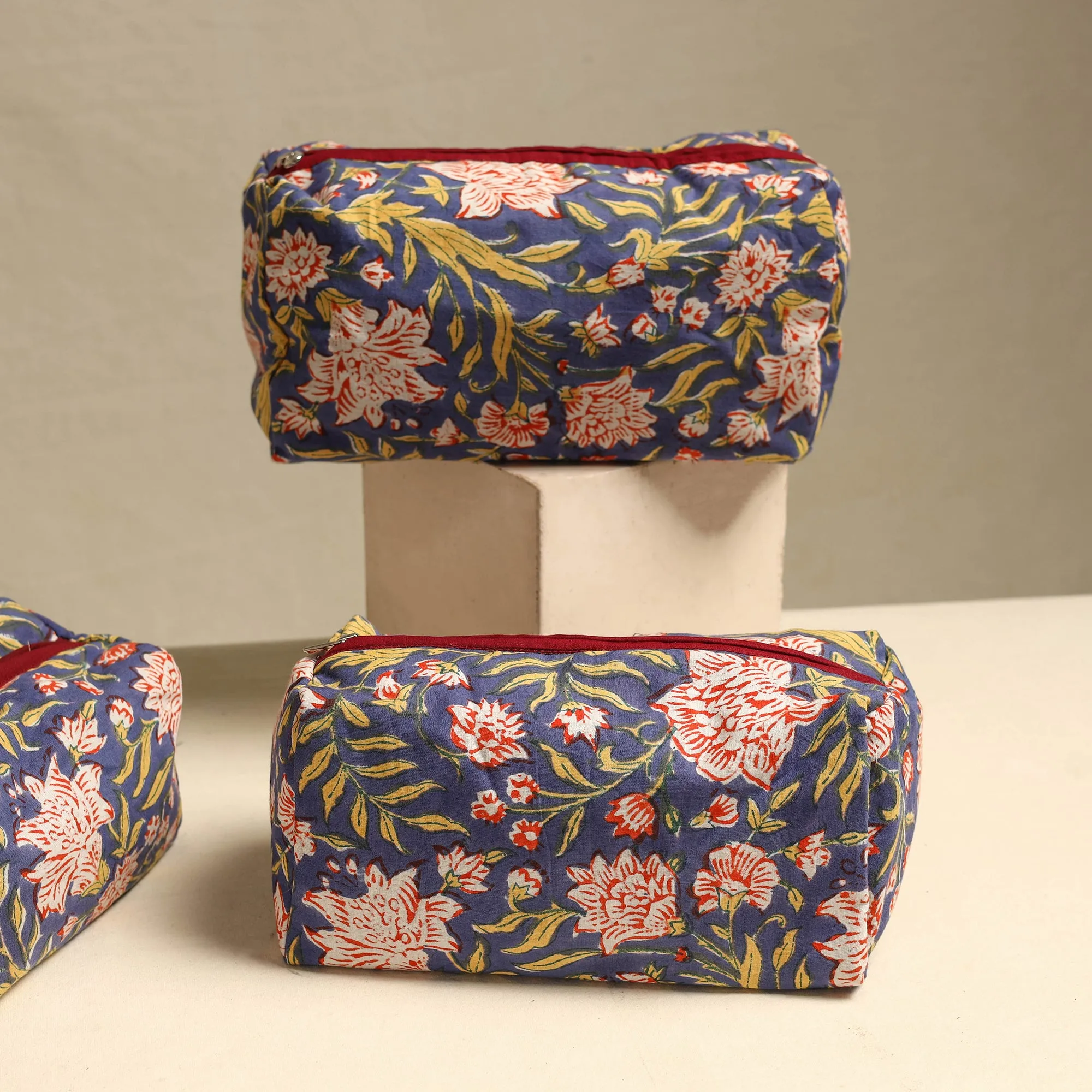 Multipurpose Handmade Cotton Toiletry Bags (Set of 3) 05