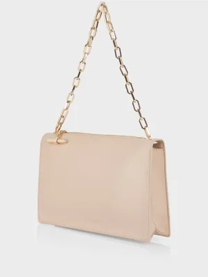 recycled leather shoulder bag