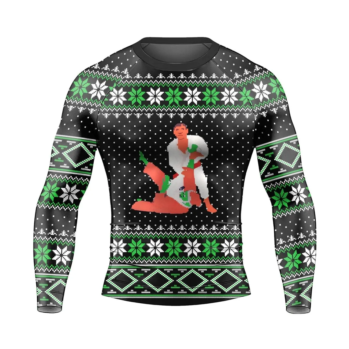Santa Christmas Man Long Sleeve Rash Guard