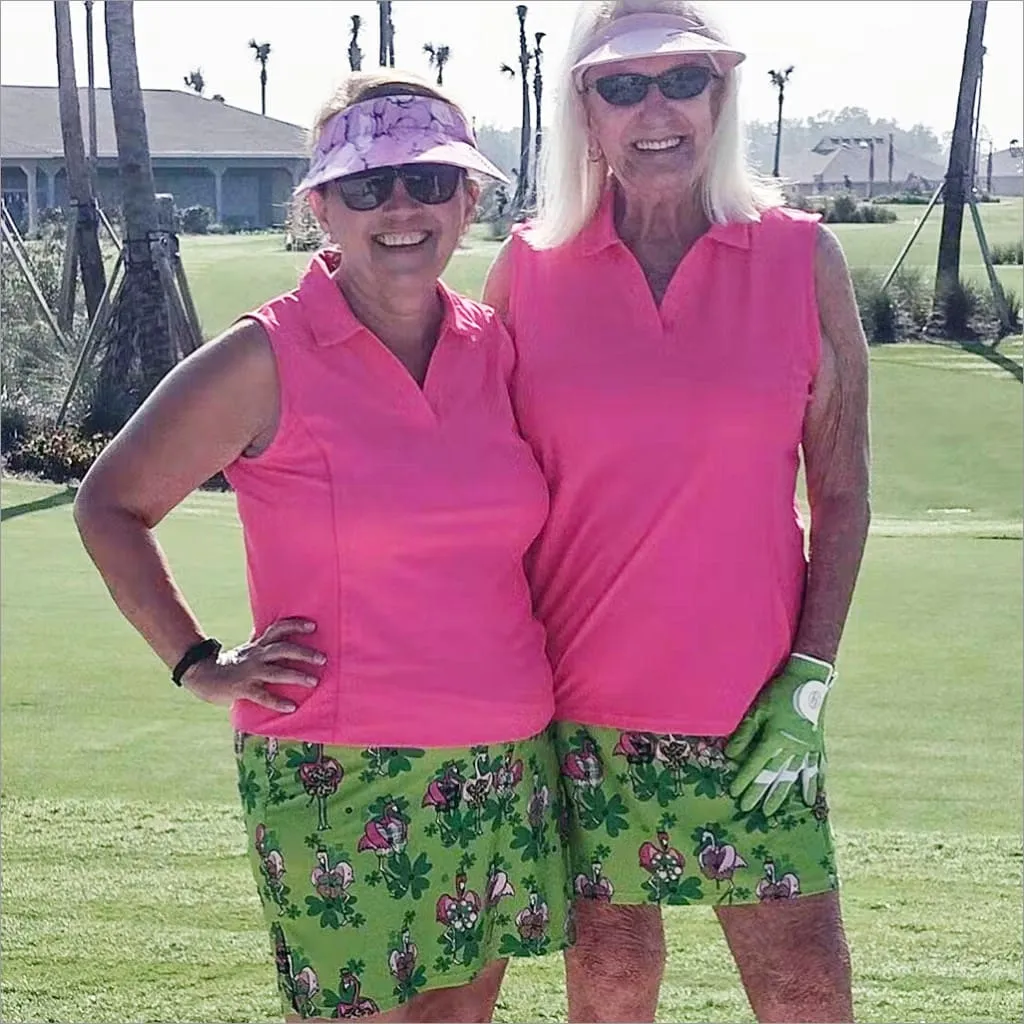 ST. PADDY'S FLAMINGOS GREEN SKORT