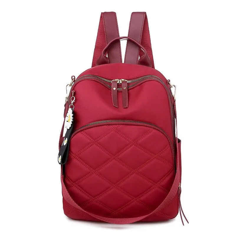 Teenage Girls Plaid Female Backpacks