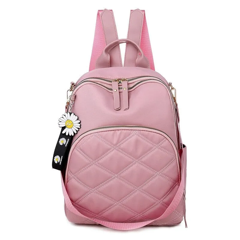 Teenage Girls Plaid Female Backpacks