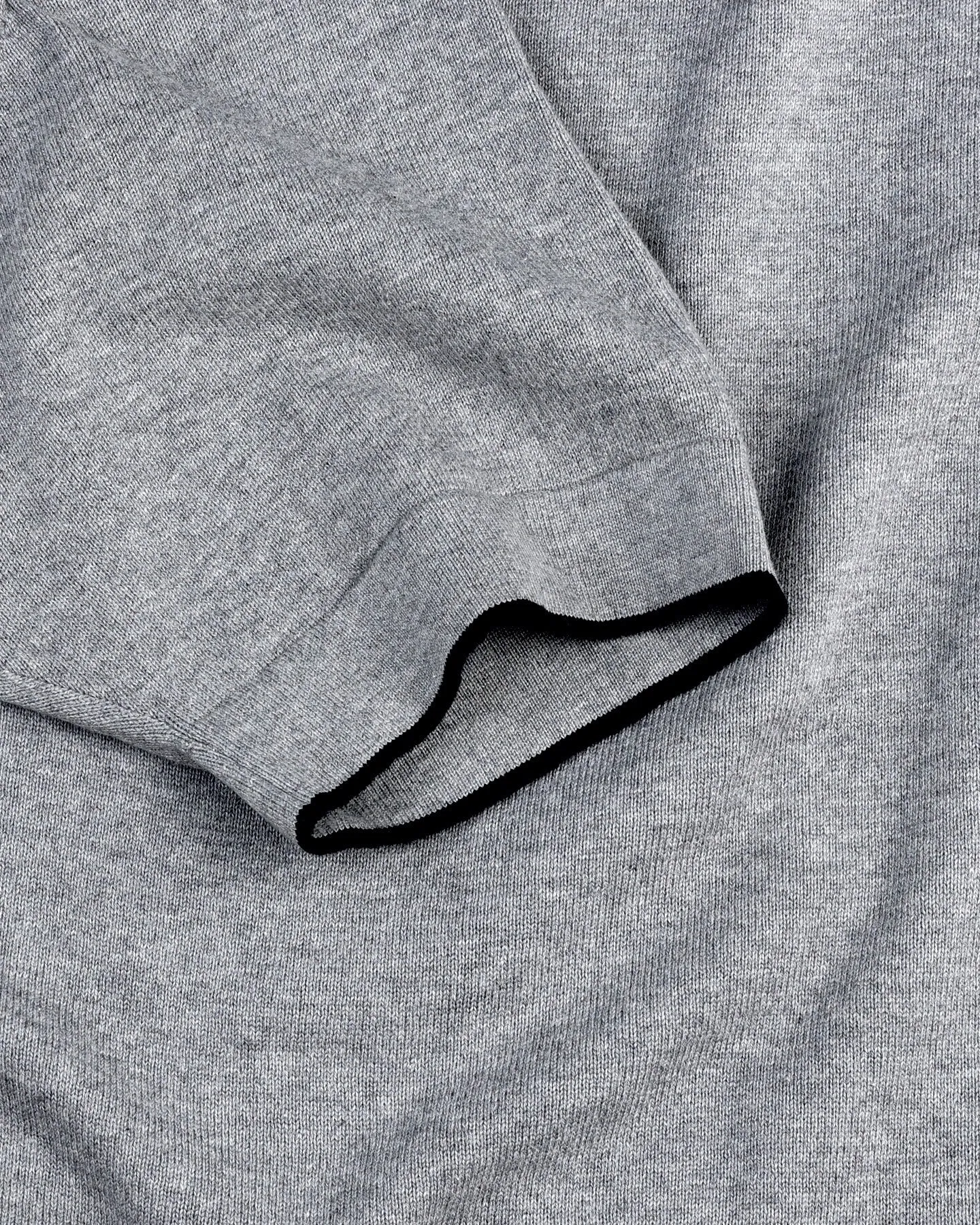 Thunder Gray Melange Knitted Cotton T-Shirt