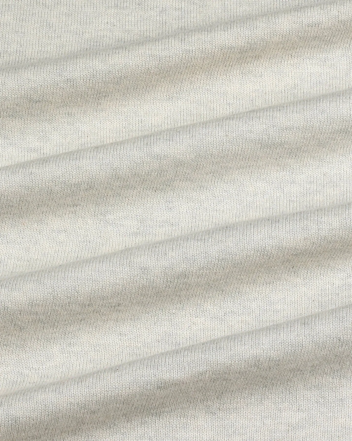 Thunder Ivory Cream Melange Knitted Cotton T-Shirt