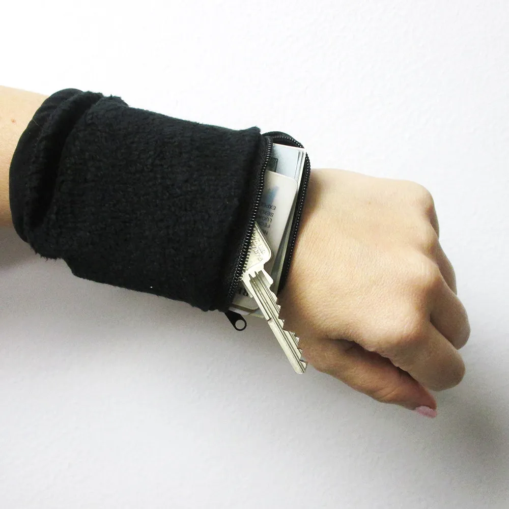 Wrist Wallet Arm Fleece Sport Pouch Band Zipper Running Travel Gym Money ID Card
